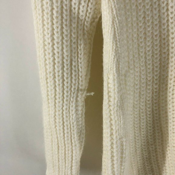 Asos Womens Sweater Open Back Chunky Knit Scoop Neck Ivory Black Size 2 - Picture 2 of 6